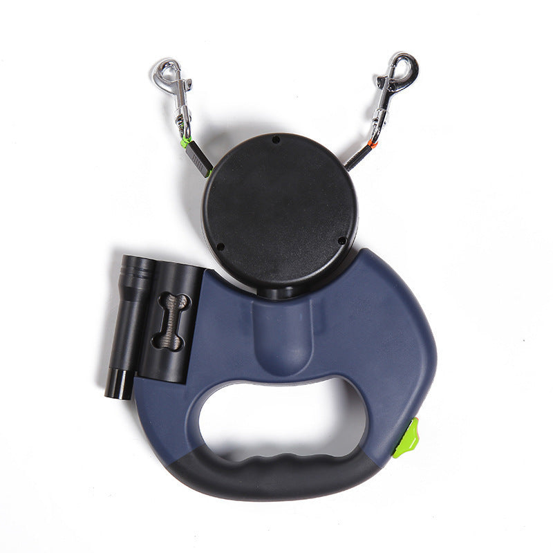 Nuvani Pets Retractable Dual Dog Leash – LED & Reflective