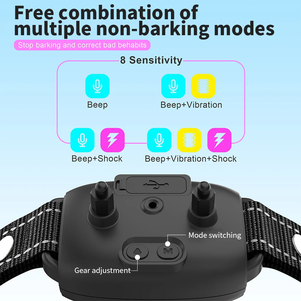 Smart Anti-Bark Dog Collar – AI Detection & Waterproof