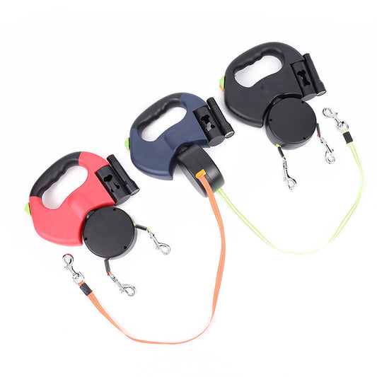 Nuvani Pets Retractable Dual Dog Leash – LED & Reflective