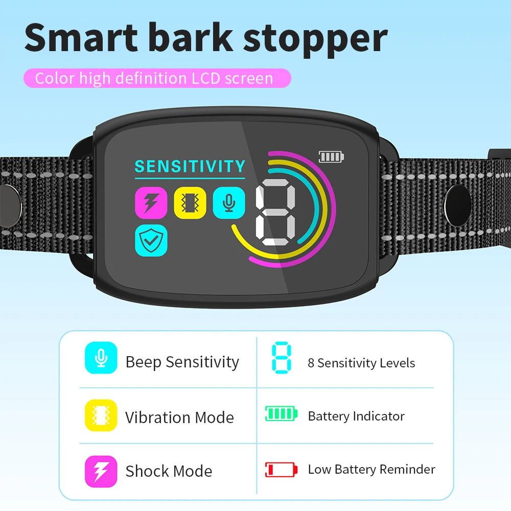 Smart Anti-Bark Dog Collar – AI Detection & Waterproof